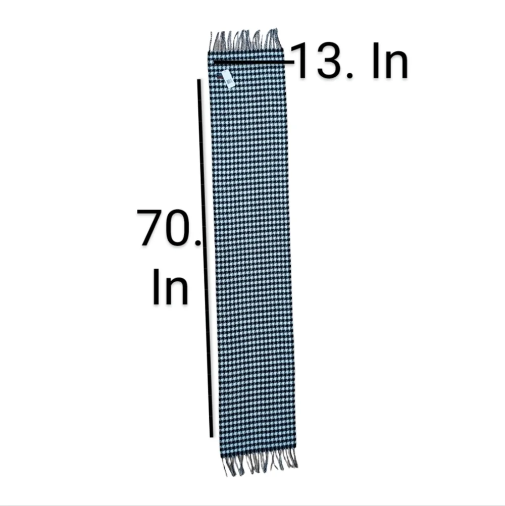 Cashmere Feel Scarf Black White Womens Unisex Neck Scarf Plaid Warm Soft